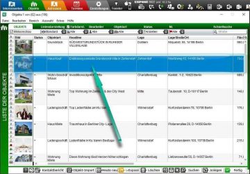 Wählen Sie in der Listen-Ansicht der Objekte ein Objekt aus, welches später auf Ihrer Webseite stehen soll.