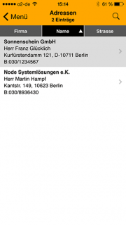 iOS Adressliste