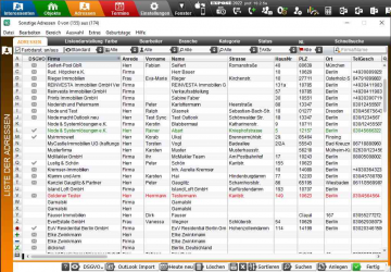 Liste der Adressen, alternativ zu den Immobilien Interessenten