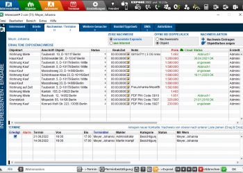 Nachweise bei Interessenten