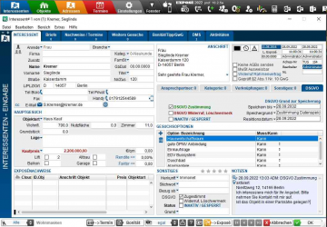 Eingabe der Interessenten